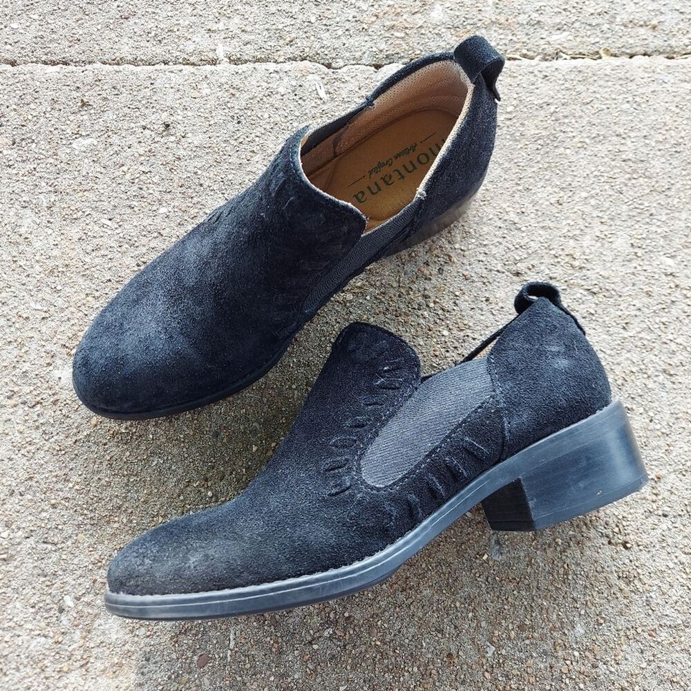 Montana artisan crafted black suede booties black size 6.5